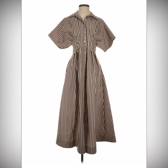 Anthropologie Dresses & Skirts - Anthropologie Exquise Tobie Striped Button-Front Shirt Maxi Dress